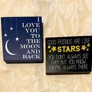 TWO Painted Wood Affirmation Signs. Square 6”x6” and Rectangle 5”x7”